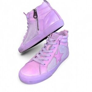 PURPLE HIGH TOPS‎ SNEAKERS SHOES LADIES 8.5 LIKE NEW BY VINTAGE HAVANA